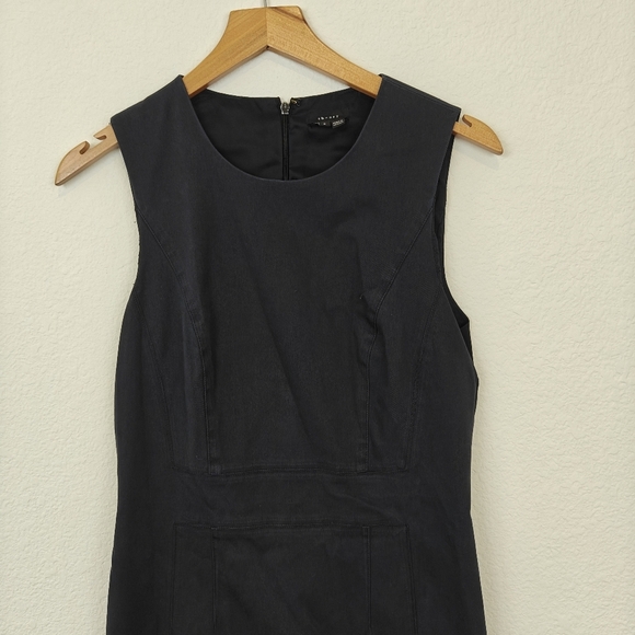 Theory Sleeveless Crewneck Black Mini Pencil Office Dress Size 2 Women's - Picture 4 of 12